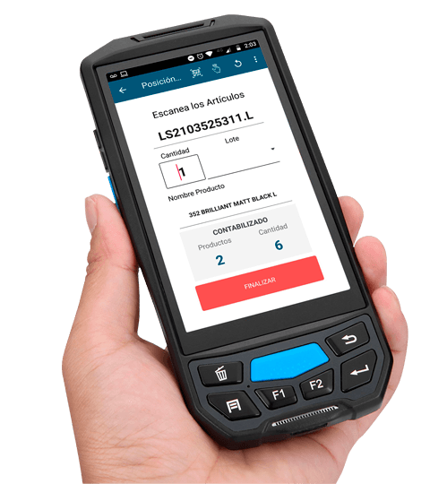 InStock en dispositivo handheld Zebra